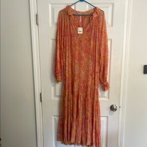 Free People Orange Maxi Dress